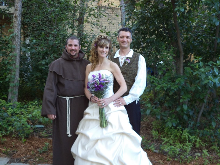 Renaissance monk wedding officiant